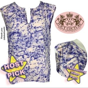 🎉HP🎉Juicy Couture Marble Tie Dye Peasant Top